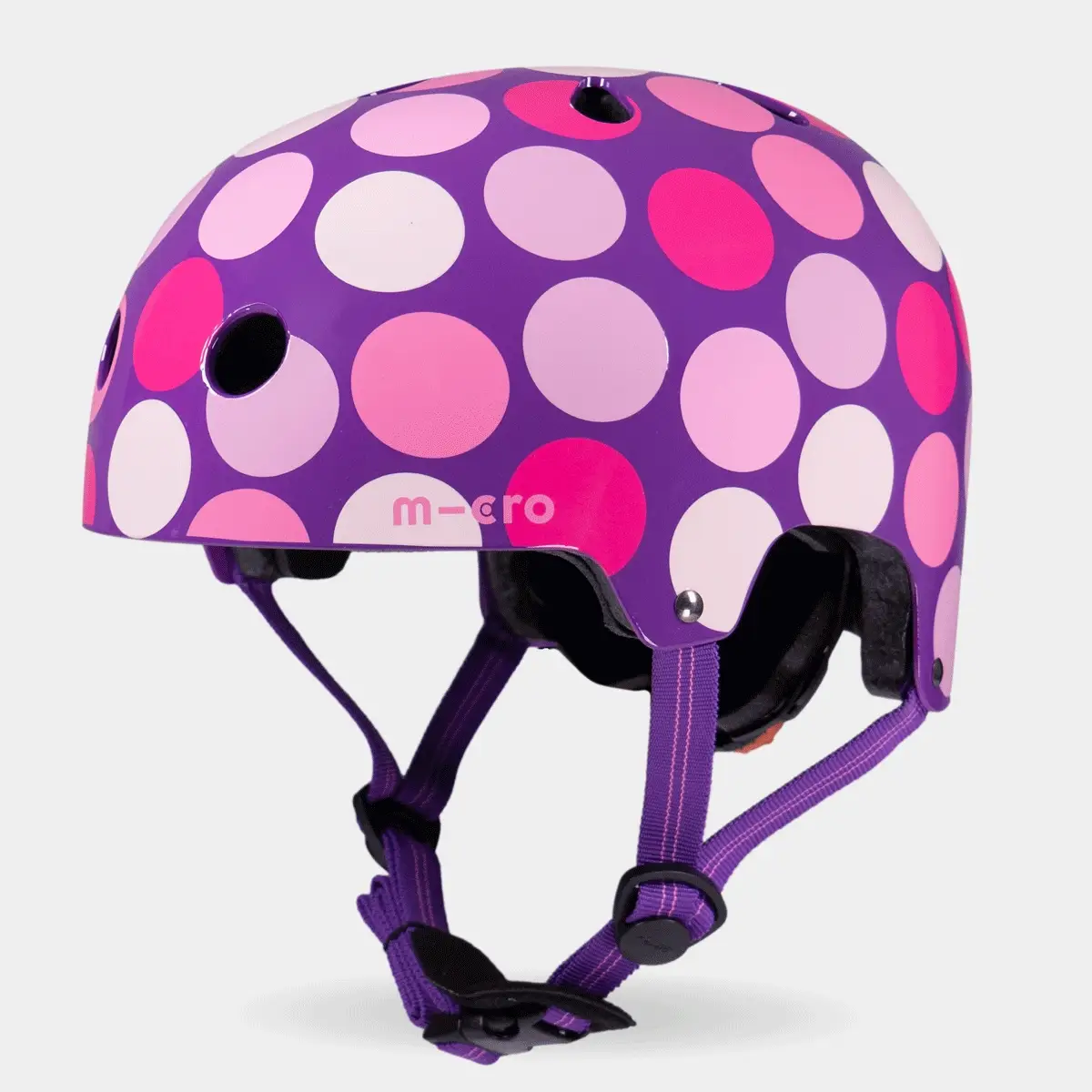 Printed Helmet for Bikes and Scooters: Purple Dot - Image 3