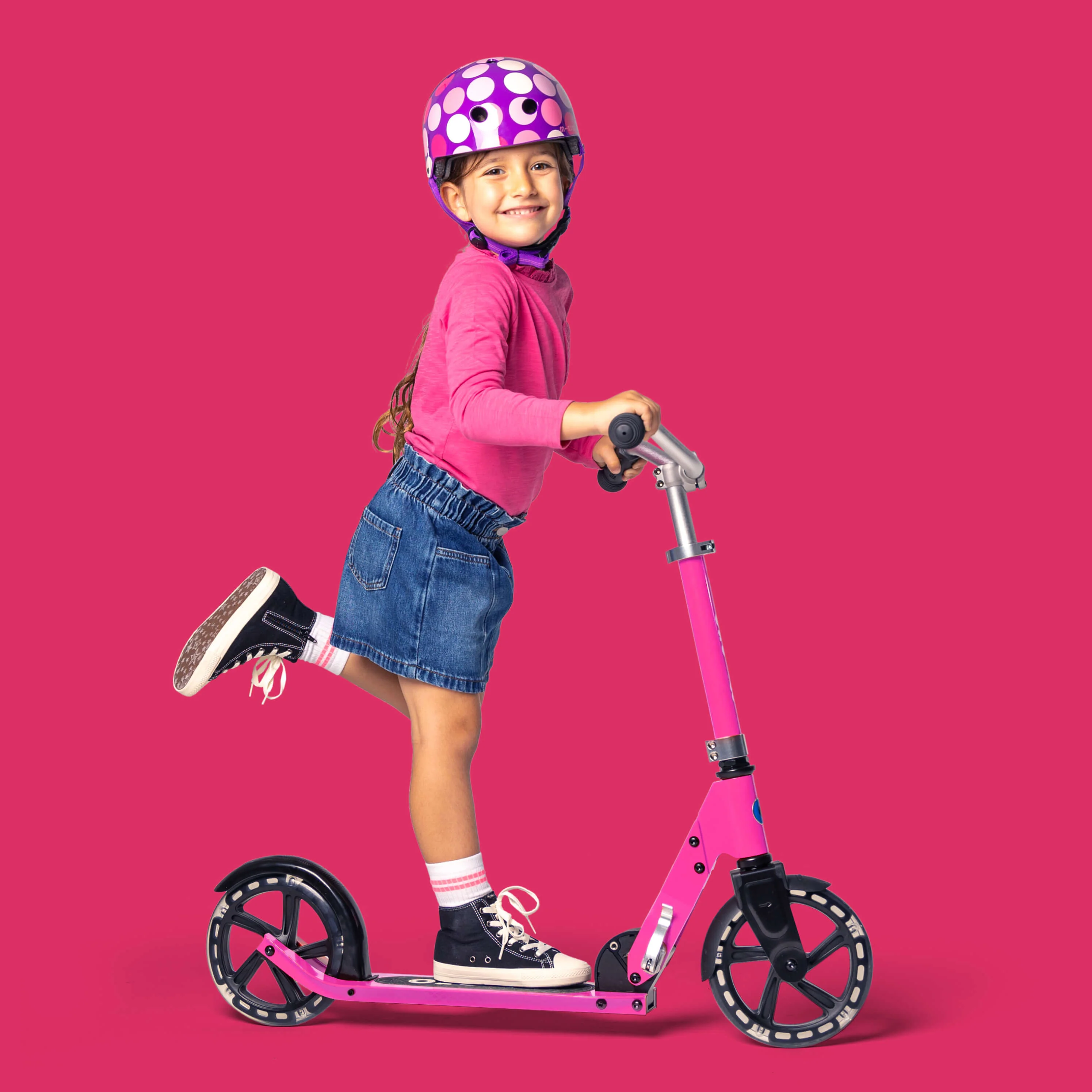 Printed Helmet for Bikes and Scooters: Purple Dot - Image 4