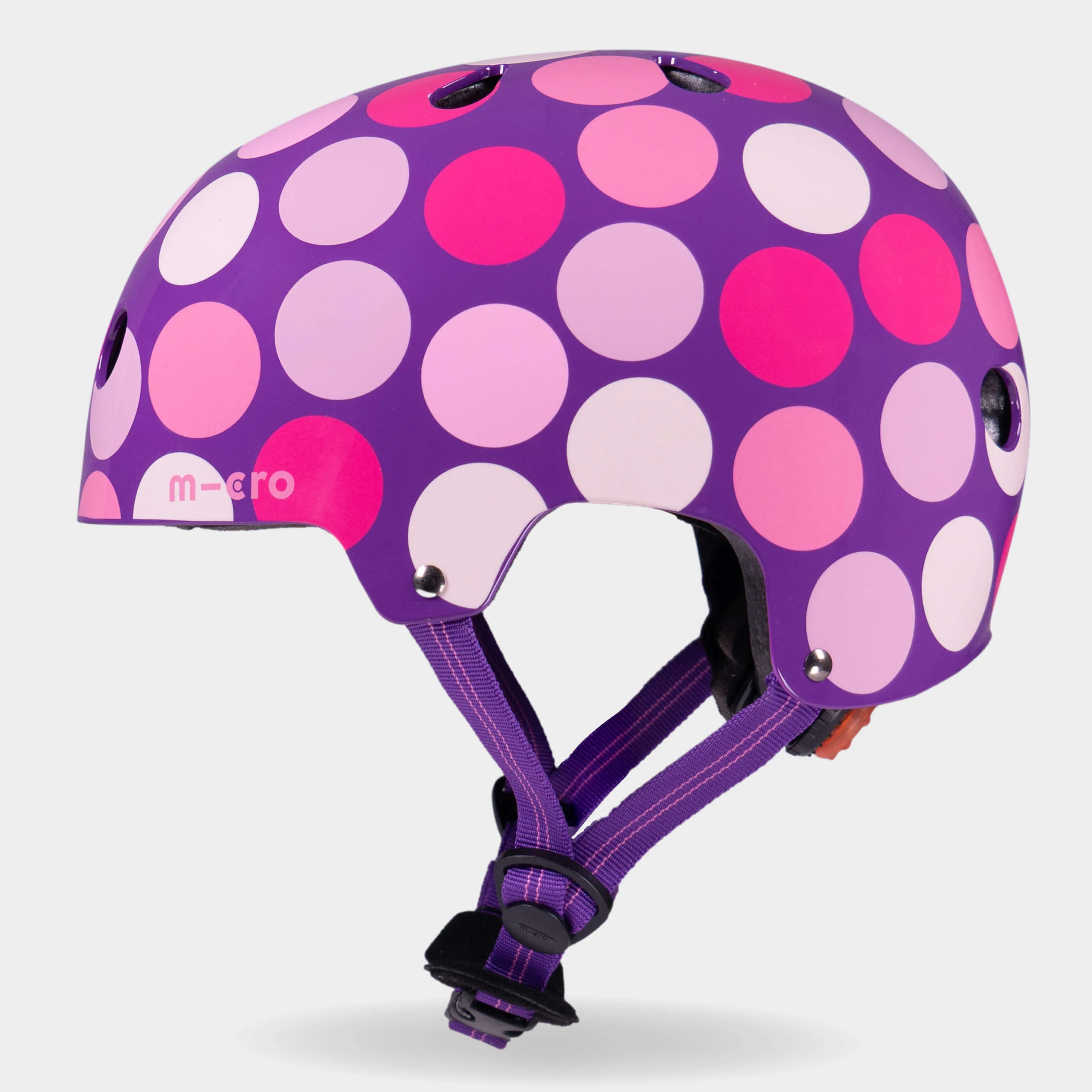 Printed Helmet for Bikes and Scooters: Purple Dot - Image 5