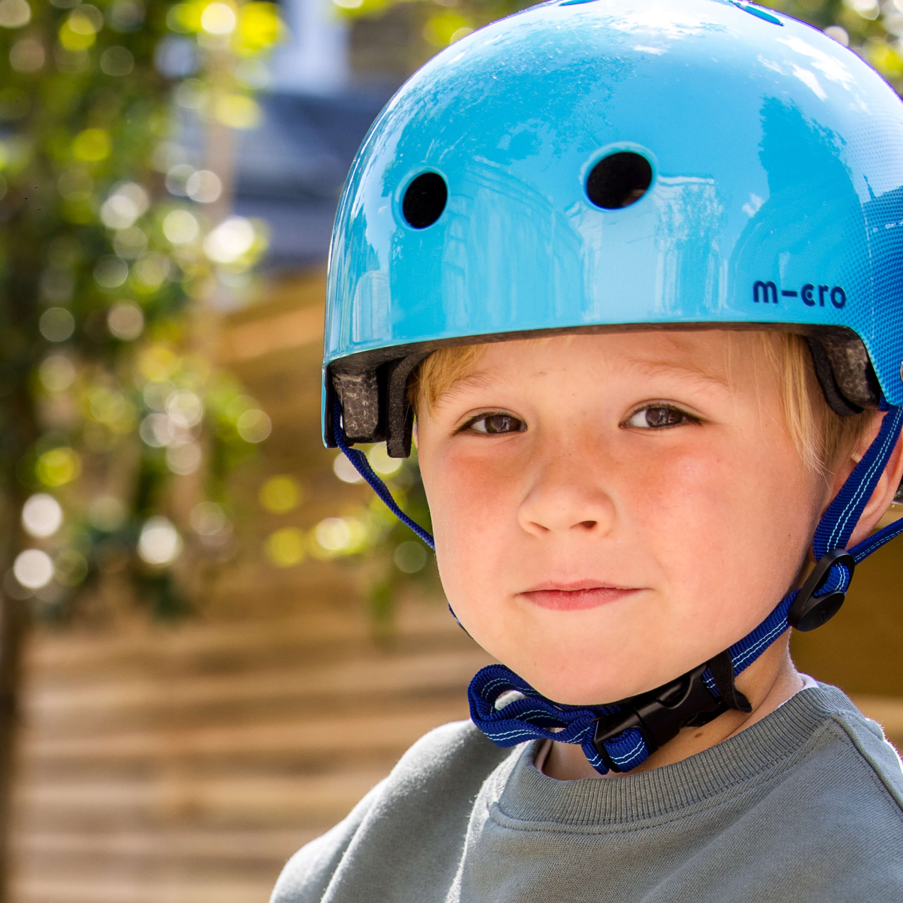 Printed Helmet for Bike and Scooters: Ombre Blue - Image 7