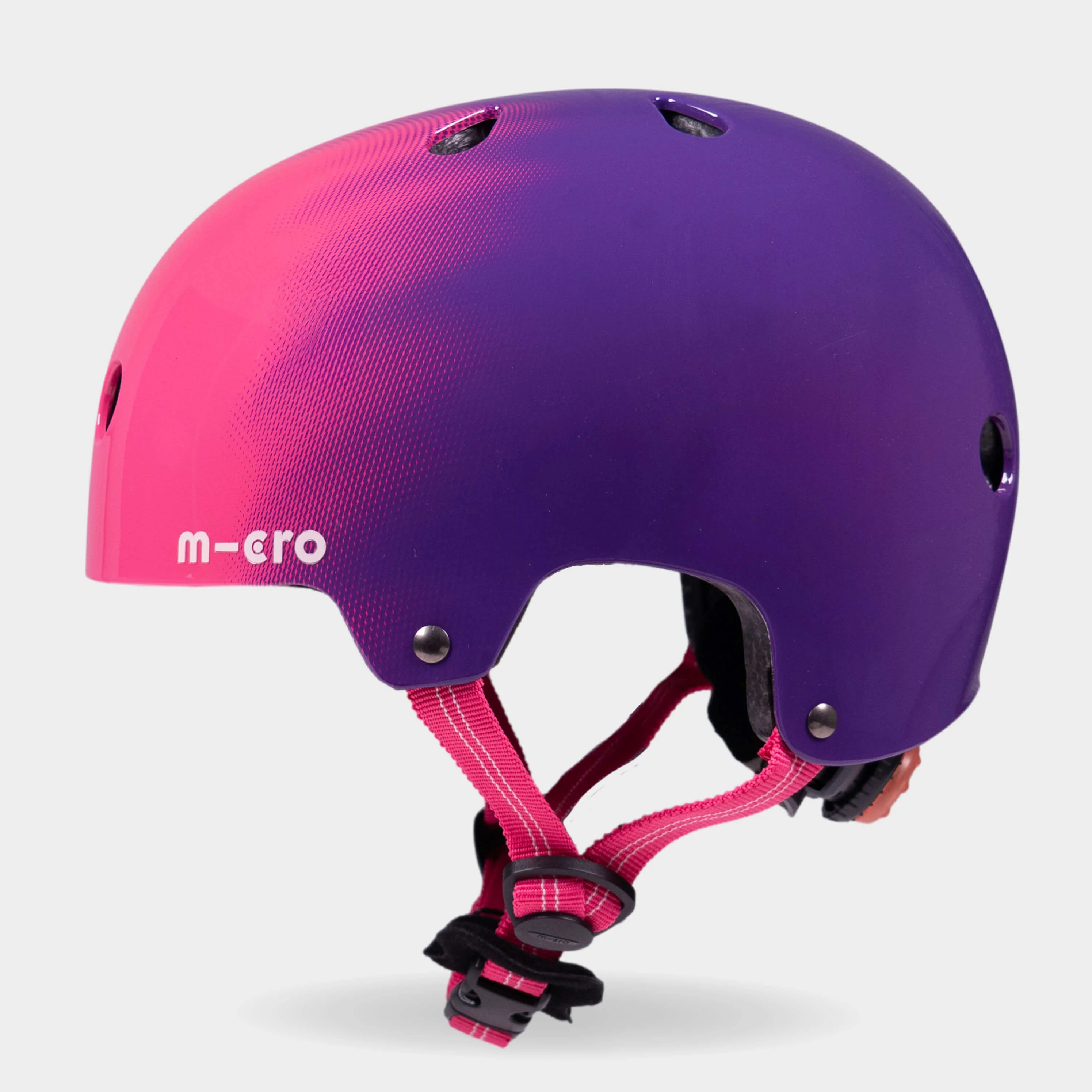 Printed Helmet for Bikes and Scooters: Ombre Purple/Pink - Image 5