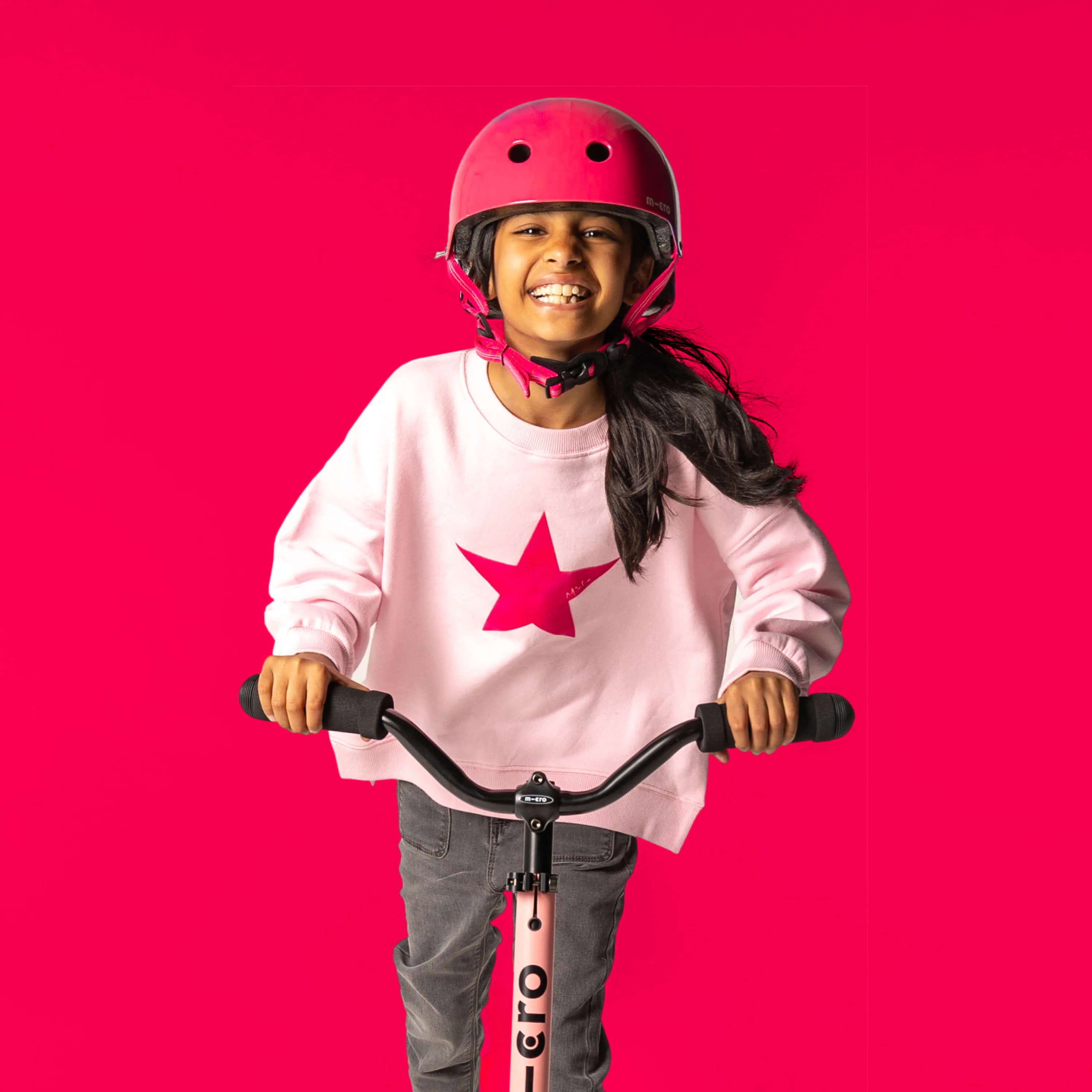 Printed Helmet for Bikes and Scooters: Ombre Purple/Pink - Image 7
