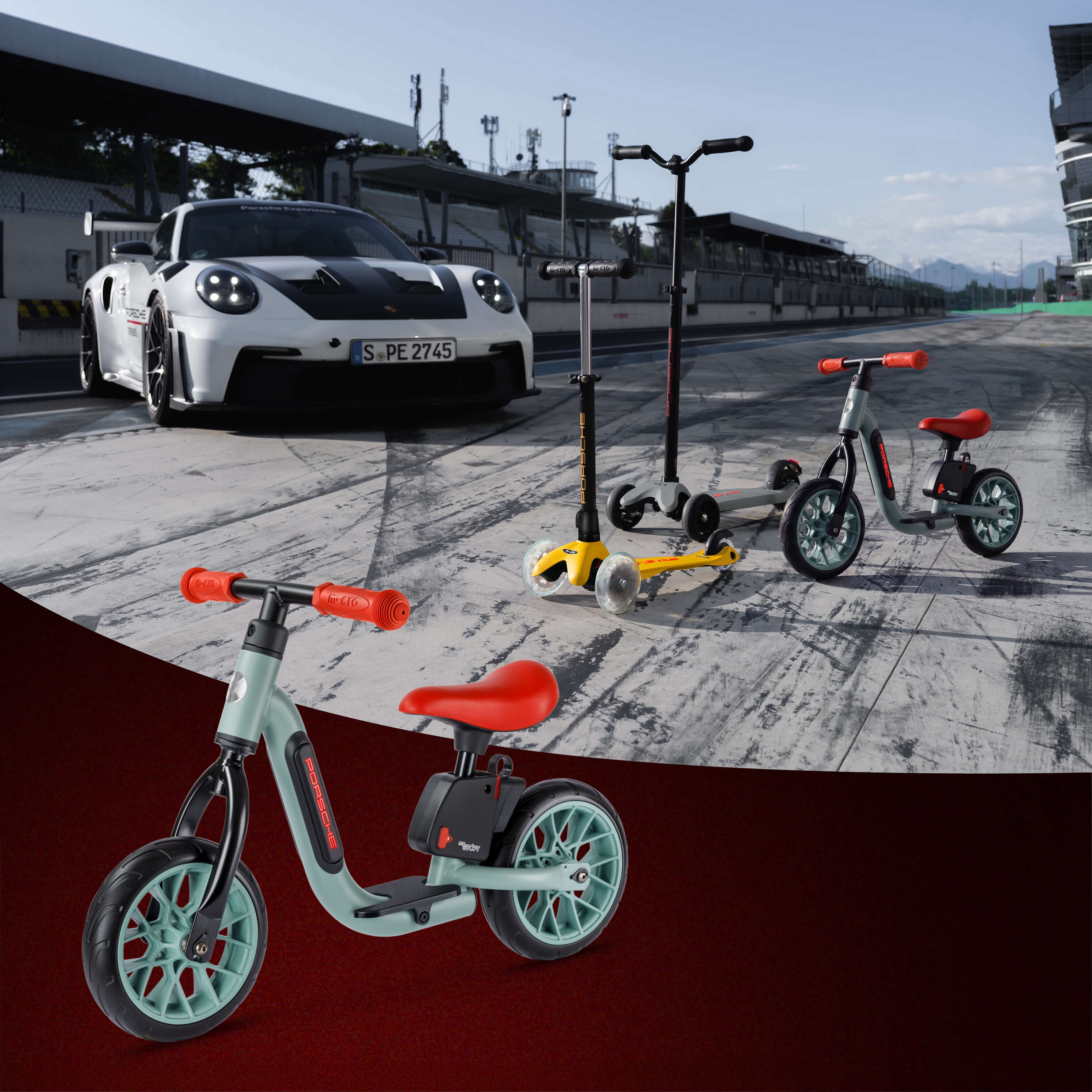 Micro Smart Balance Bike Porsche Edition: Metallic Green - Image 10