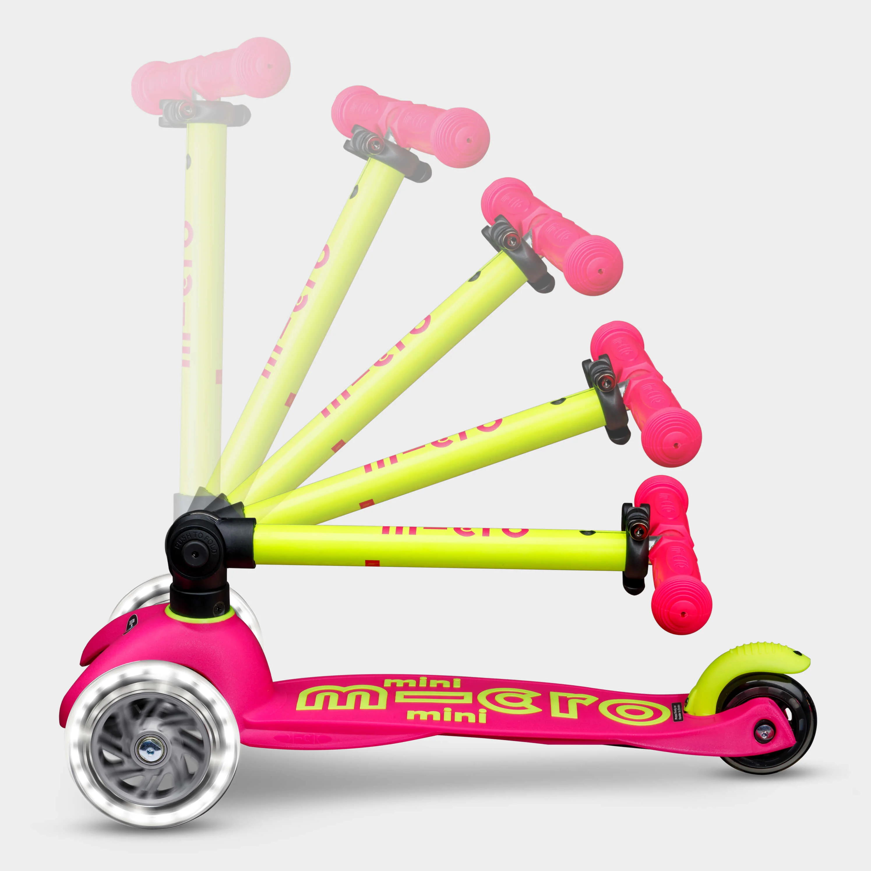 Mini Micro Foldable LED: Neon Yellow/Pink - Image 3