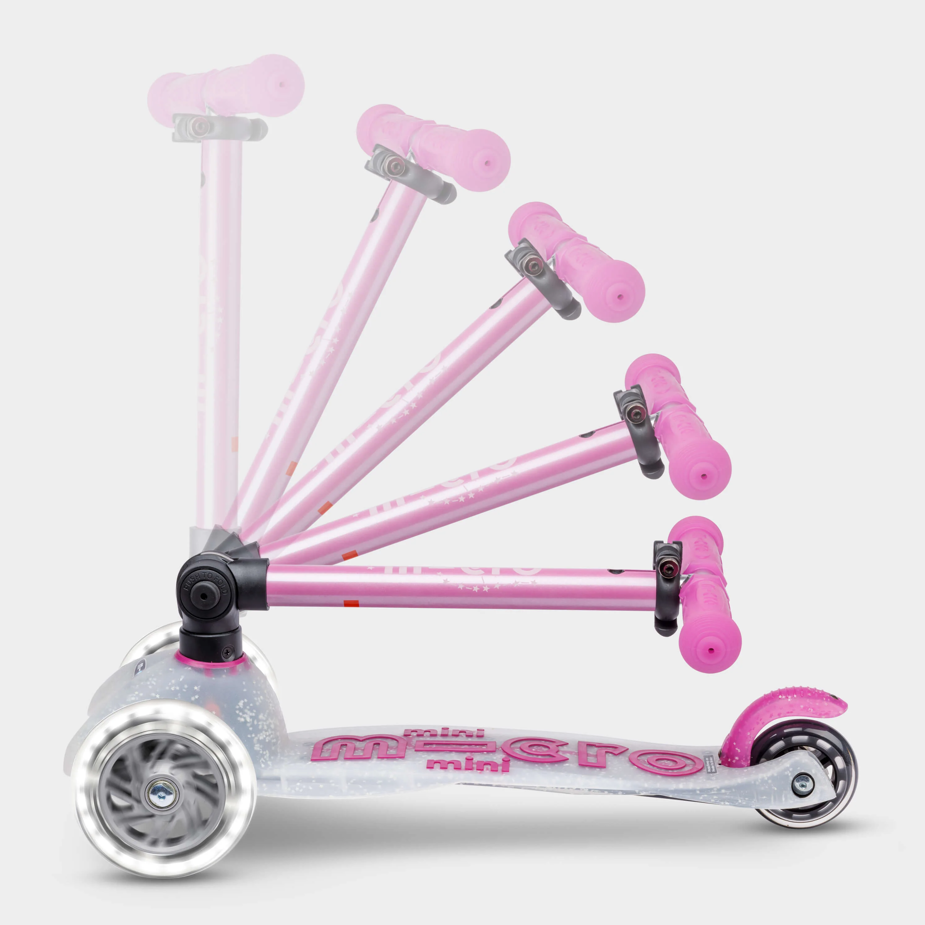 Mini Micro Foldable Orion LED Scooter: Pink - Image 3