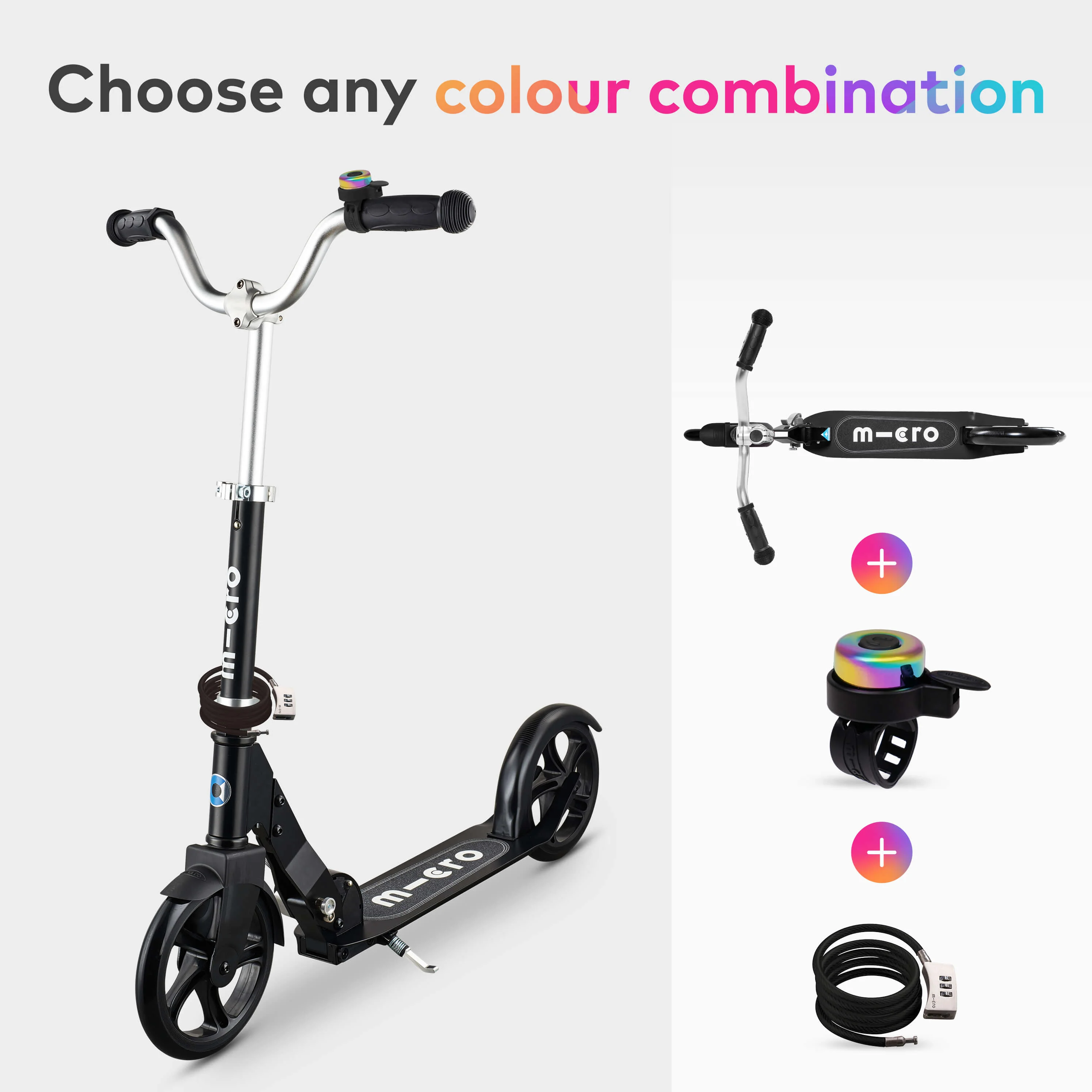 The Safety Set: Cruiser Scooter, Bell and Lock